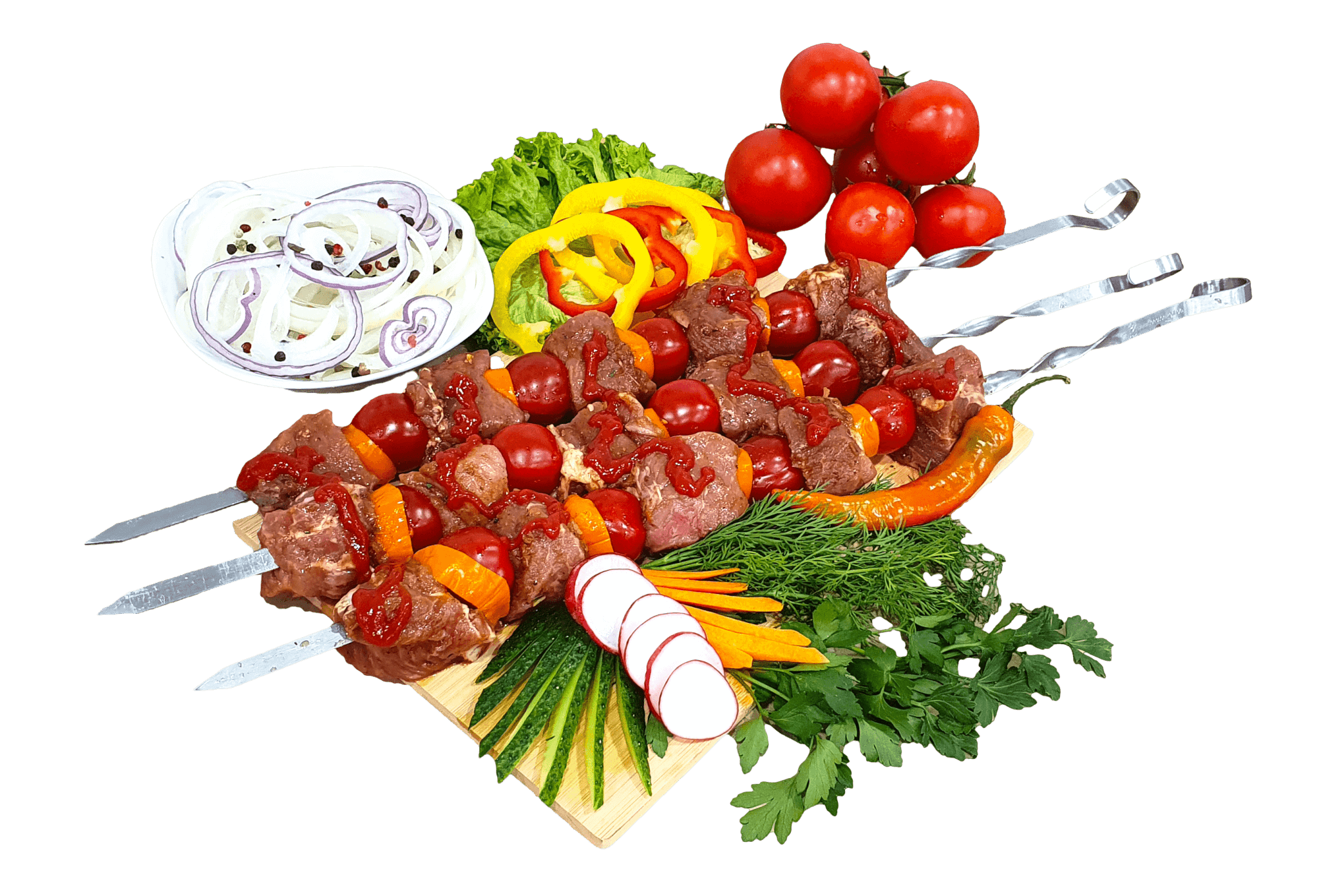 Schaschlik aus Schweinenacken mit Tomate eingelegt je kg-c