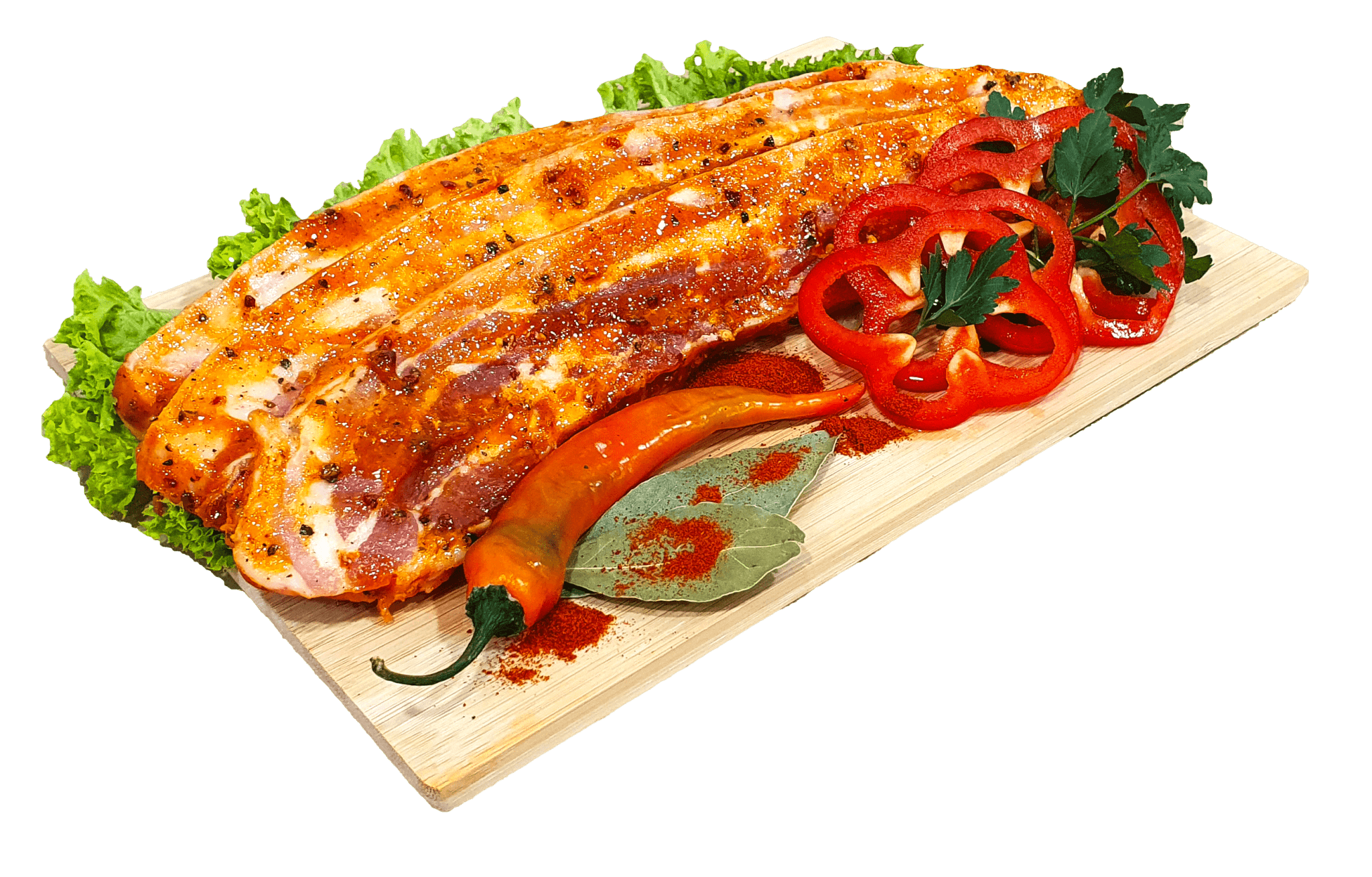 Schweinebauch mit Grill Brillant Würzsoße mariniert je kg-c